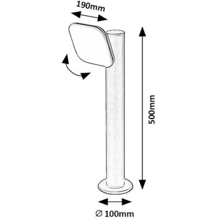 Rabalux - Lampada LED da esterno LED/12W/230V IP44 50 cm nero