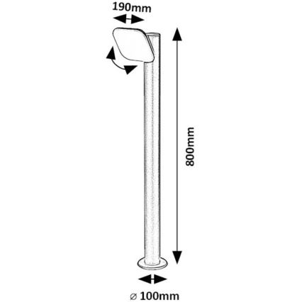 Rabalux - Lampada LED da esterno LED/12W/230V IP44 80 cm nero