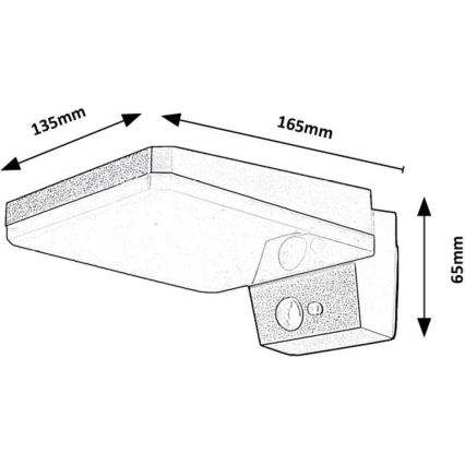 Rabalux - LED Applique solare dimmerabile con sensore LED/4,4W/3,7V IP54 nero