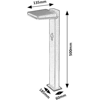 Rabalux 77079 - Lampada solare LED per esterni dimmerabile LASSET LED/4,4W/3,7V IP54 antracite