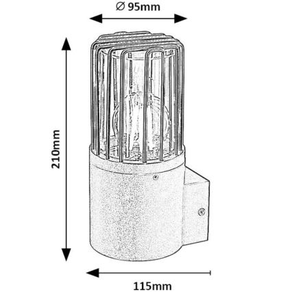 Rabalux - Applique da esterno 1xE27/60W/230V IP54 nero