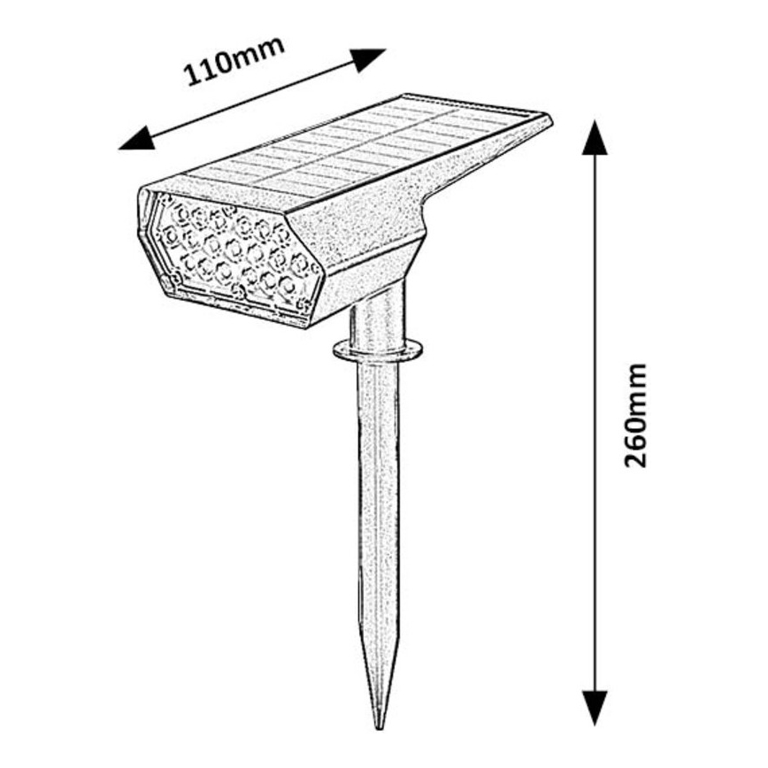 Rabalux - Lampada LED solare LED/0,5W/3,7V IP65 nero 3000 mAh