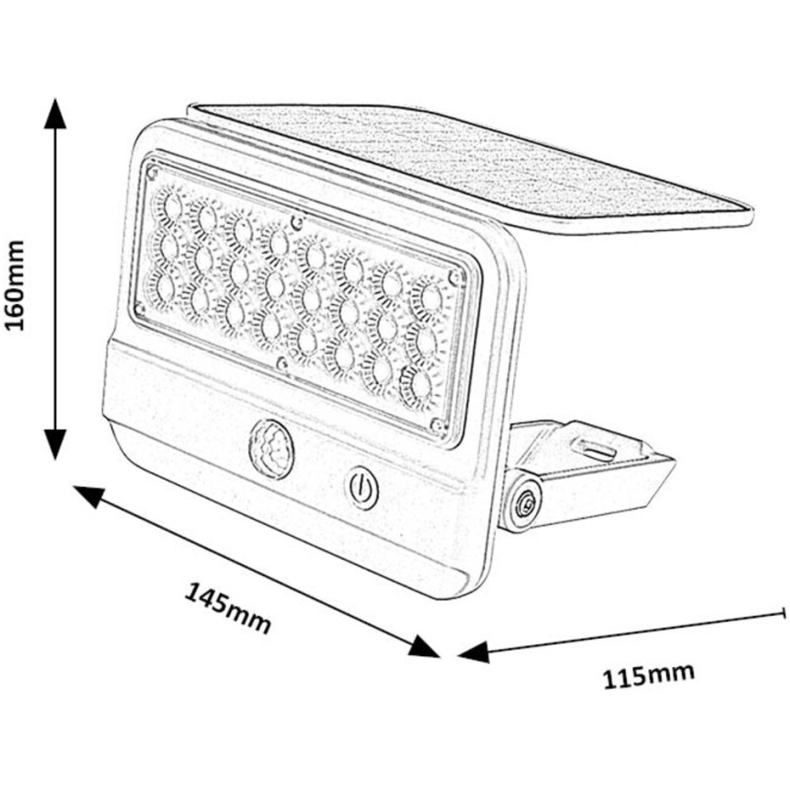 Rabalux - Lampada da parete solare LED con sensore LED/7W/3,7V IP54 bianco 3000 mAh