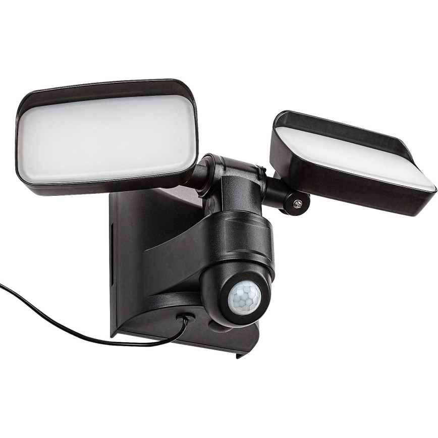 Rabalux - Lampada solare flessibile da parete a LED con sensore e pannello esterno 2xLED/5W/3,7V IP54 nero