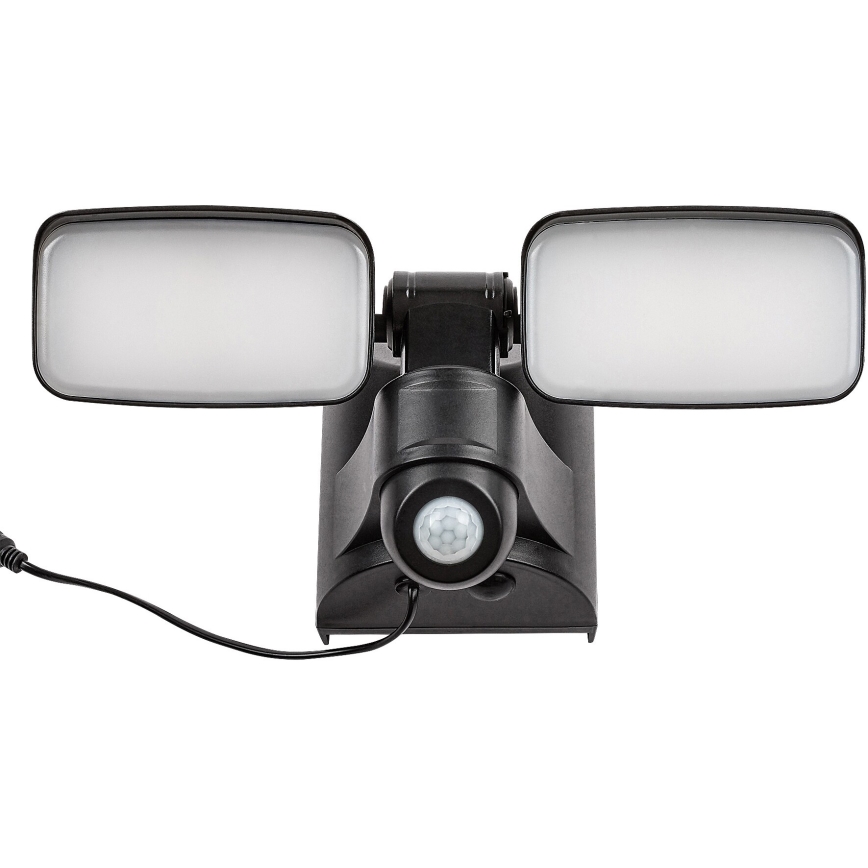 Rabalux - Lampada solare flessibile da parete a LED con sensore e pannello esterno 2xLED/5W/3,7V IP54 nero