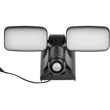 Rabalux - Lampada da parete solare LED flessibile con sensore e pannello esterno 2xLED/5W/3,7V IP54 nero 600 mAh