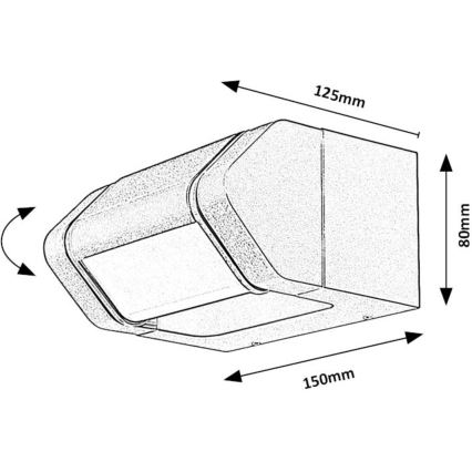 Rabalux - LED Lampada flessibile da parete per esterni LED/8W/230V IP54 antracite