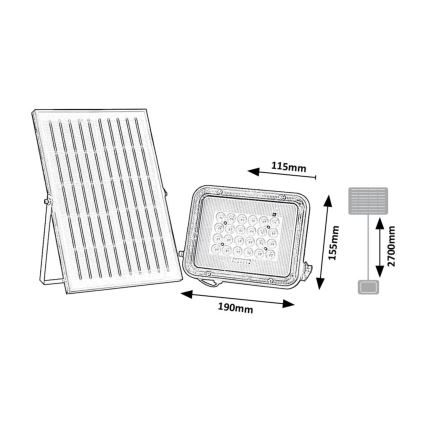 Rabalux - LED Solare per riflettore LED/6,5W/3,2V 3000/4000/6500K 1000mAh IP65