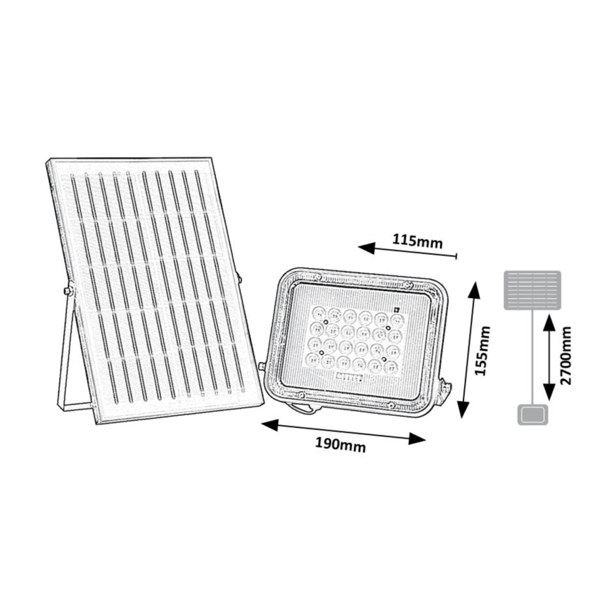 Rabalux - LED Solare per riflettore LED/6,5W/3,2V 3000/4000/6500K 1000mAh IP65