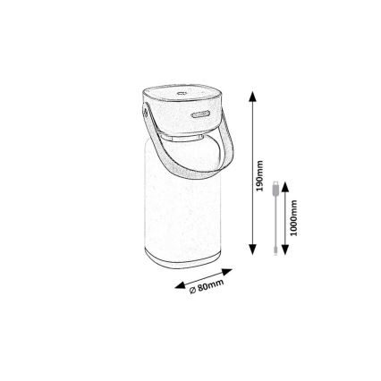 Rabalux - LED Lampada da tavolo ricaricabile touch dimmerabile per esterni LED/3W/5V IP44 verde