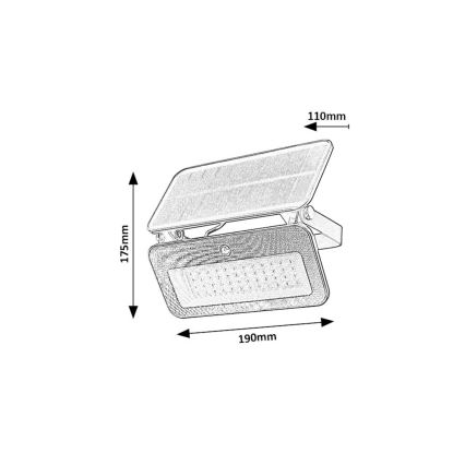 Rabalux - Faretto solare LED con sensore LED/8W/3,7V 3000/4000/6500K IP65 2600 mAh