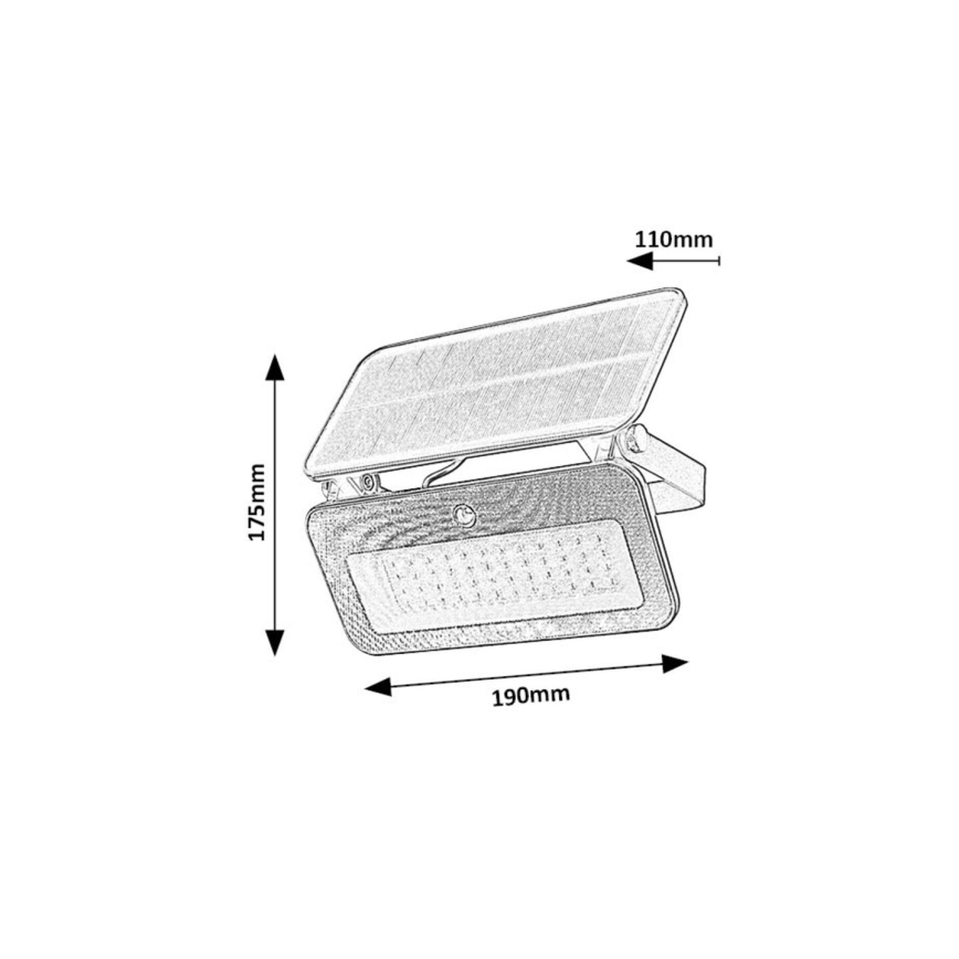 Rabalux - Faretto solare LED con sensore LED/8W/3,7V 3000/4000/6500K IP65 2600 mAh