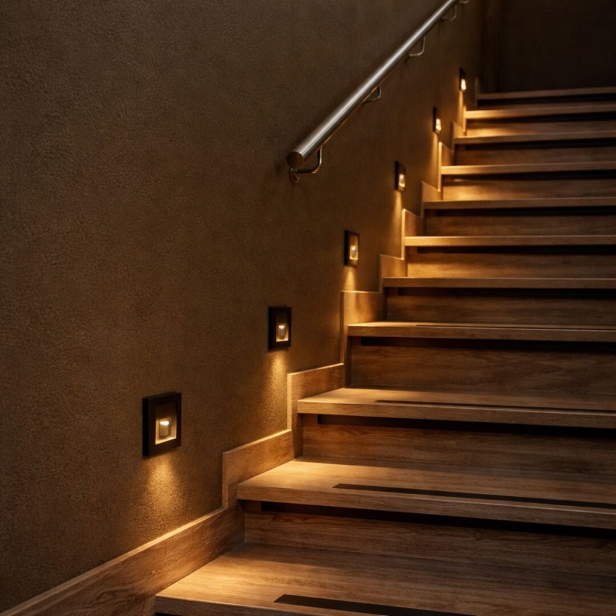 Rabalux - Applique per scale LED/1W/230V 3000/4500/6500K nero