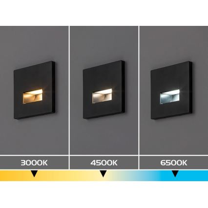 Rabalux - Applique per scale LED/1W/230V 3000/4500/6500K nero