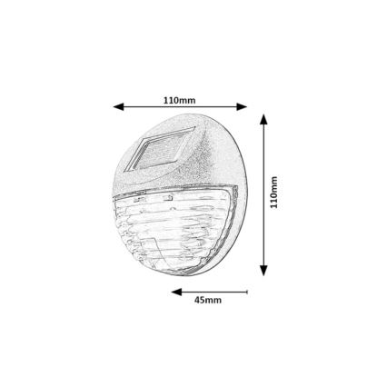 Rabalux - Set da 2 applique solari a LED LED/0,06W/1,2V 300 mAh IP44