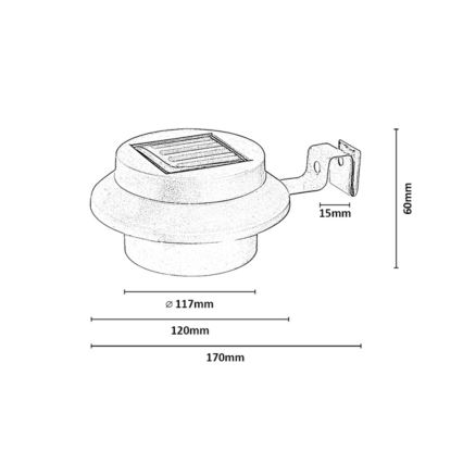 Rabalux - Set 2x lampada da parete solare LED/0,06W/1,2V 300 mAh IP44