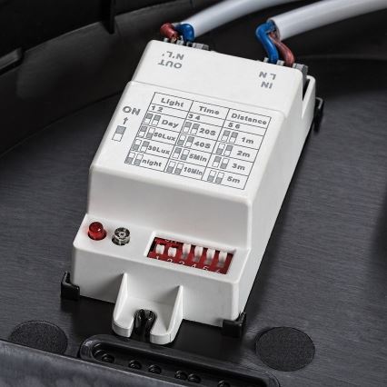 Rabalux - Plafoniera da esterno con sensore di movimento 1xE27/9W/230V IP65 Ø 30 cm nera