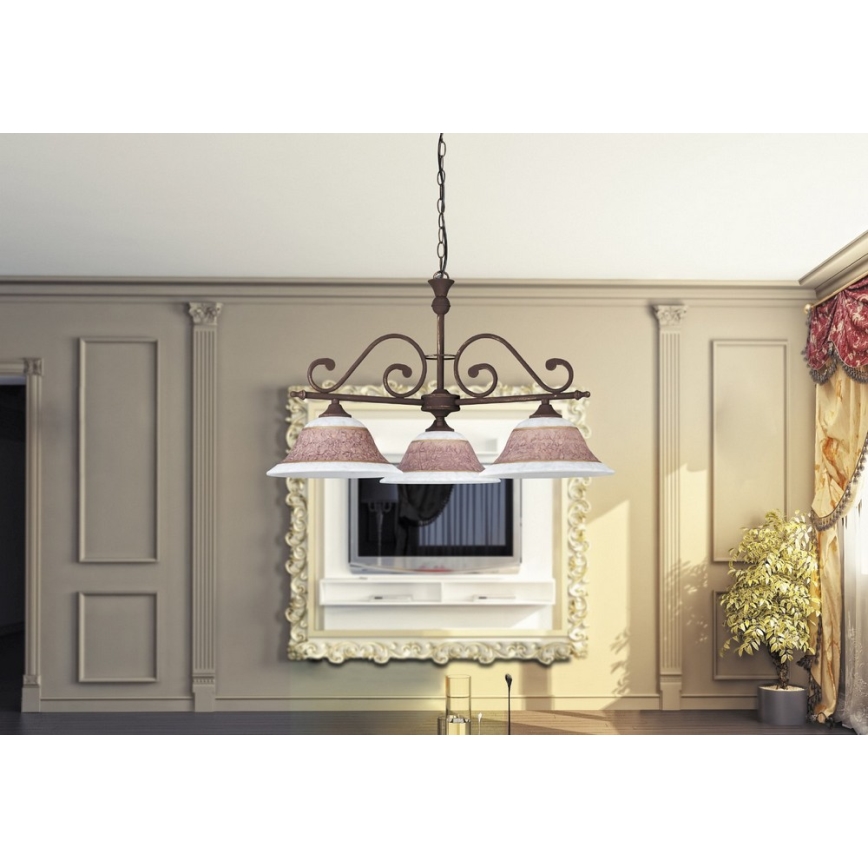 Rabalux 7747 - Lampadario a sospensione con catena MAGDALENA 3xE27/60W/230V