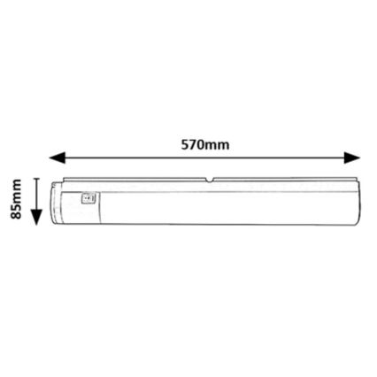 Rabalux - Illuminazione LED sottopensile con presa LED/17W/230V 4000K IP44 nero 57 cm