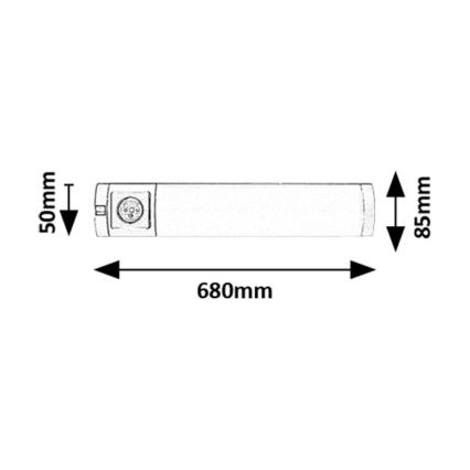 Rabalux - Illuminazione LED sottopensile con presa LED/8W/230V 4000K 68 cm argento