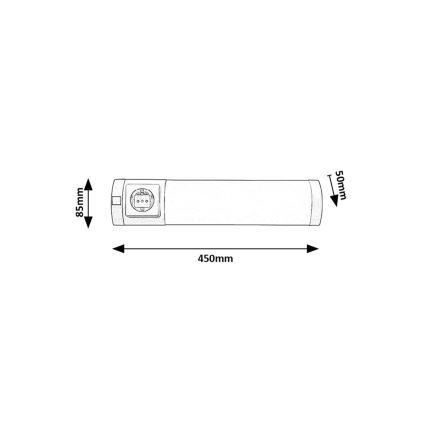 Rabalux - Illuminazione LED sottopensile con presa LED/5W/230V 4000K 45 cm cromo opaco