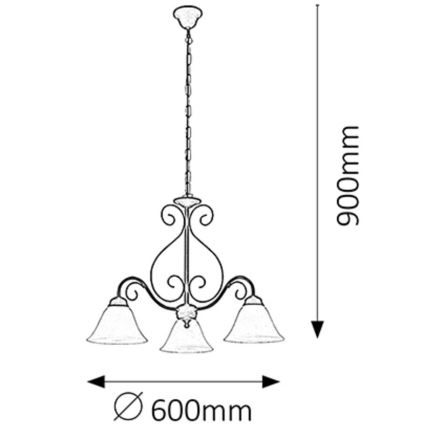 Rabalux - Lampadario a sospensione con catena 3xE14/40W/230V