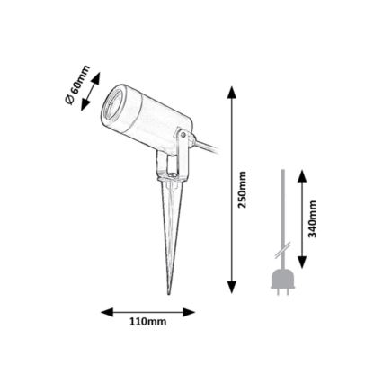 Rabalux - Lampada da esterno 1xGU10/4W/230V IP65