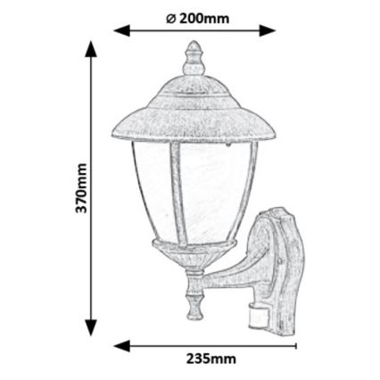 Rabalux - Applique da esterno con sensore 1xE27/60W/230V IP43 oro