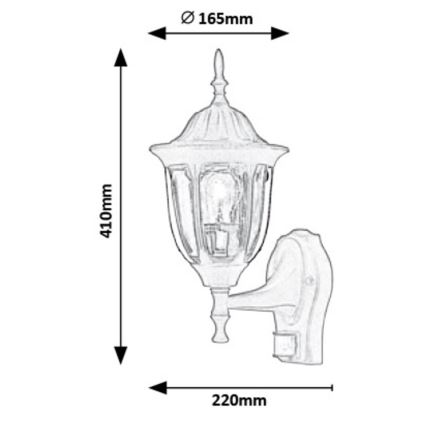 Rabalux - Applique da esterno con sensore 1xE27/60W/230V IP43 nera