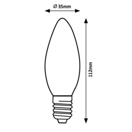 Rabalux - Lampadina LED C35 E14/2W/230V 3000K Classe energetica A