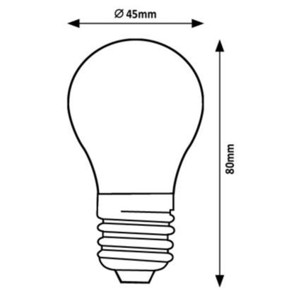 Rabalux - Lampadina LED G45 E27/2W/230V 3000K Classe energetica A