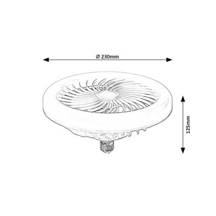 Rabalux - Lampadina LED dimmerabile con ventilatore SMD E27/16W/230V 3000-6500K + telecomando
