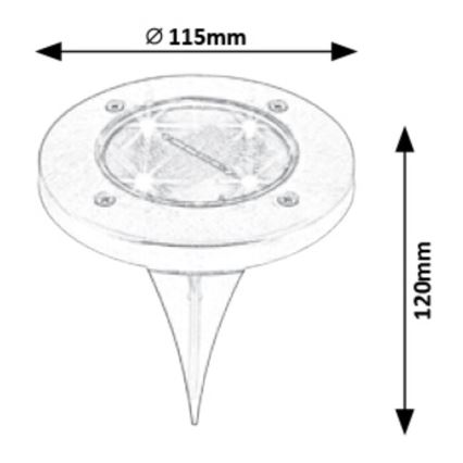 Rabalux - Lampada solare LED da esterno con sensore LED/0,24W/1xAA 400 mAh nero IP44