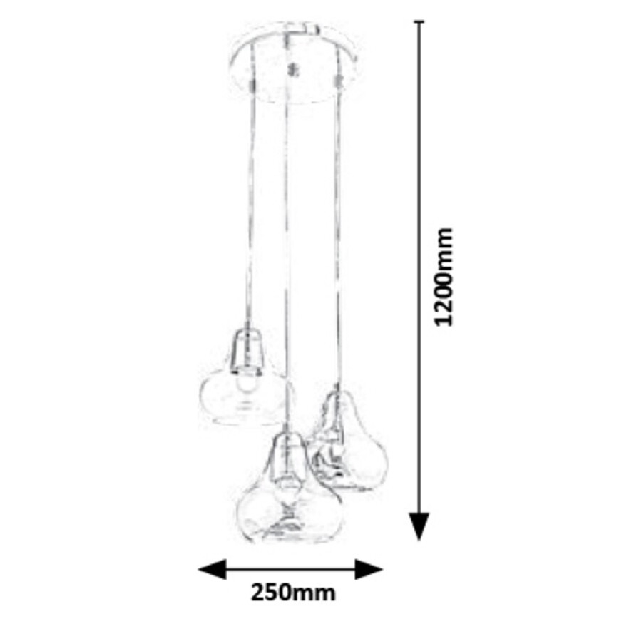 Rabalux - Lampadario a sospensione con filo 3xE27/60W/230V