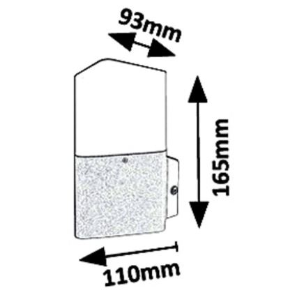 Rabalux 7988 - Applique da esterno ZADAR 1xE27/15W/230V IP44