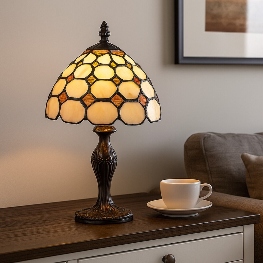 Rabalux - Lampada da tavolo Tiffany in vetro colorato 1xE14/40W/230V