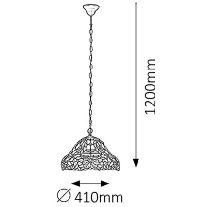 Rabalux - Lampadario Tiffany in vetro colorato 2xE27/60W/230V