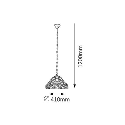 Rabalux - Lampadario Tiffany in vetro colorato 2xE27/60W/230V
