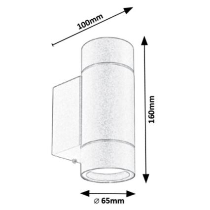 Rabalux - Applique da esterno 2xGU10/10W/230V IP54 grigio