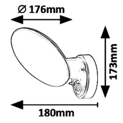 Rabalux 8135 - Applique a LED da esterno con sensore VARNA LED/12W/230V IP54