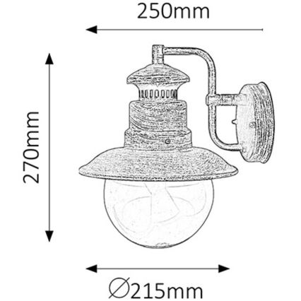 Rabalux - Applique da esterno 1xE27/60W/230V IP44