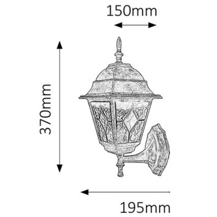 Rabalux - Applique da esterno 1xE27/60W/230V