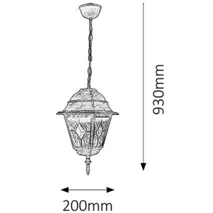 Rabalux - Lampadario da esterno 1xE27/60W/230V