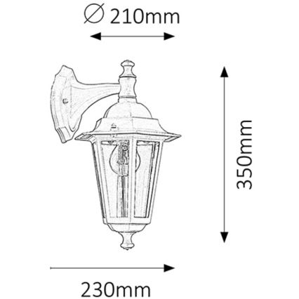 Rabalux - Applique da esterno 1xE27/60W/230V