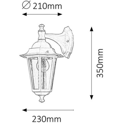 Rabalux - Applique da esterno 1xE27/60W/230V