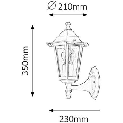 Rabalux - Applique da esterno 1xE27/60W/230V