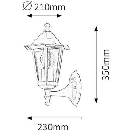 Rabalux - Applique da esterno 1xE27/60W/230V