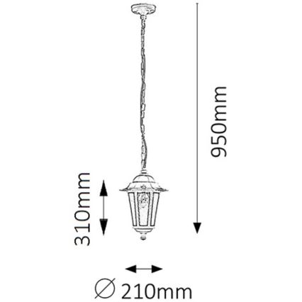 Rabalux - Lampadario da esterno 1xE27/60W/230V