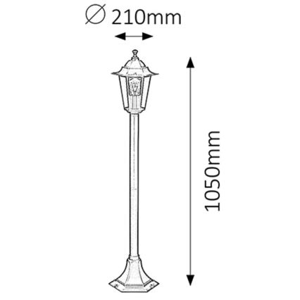 Rabalux - Lampada da esterno 1xE27/60W/230V 105 cm