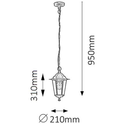 Rabalux - Lampadario da esterno 1xE27/60W/230V